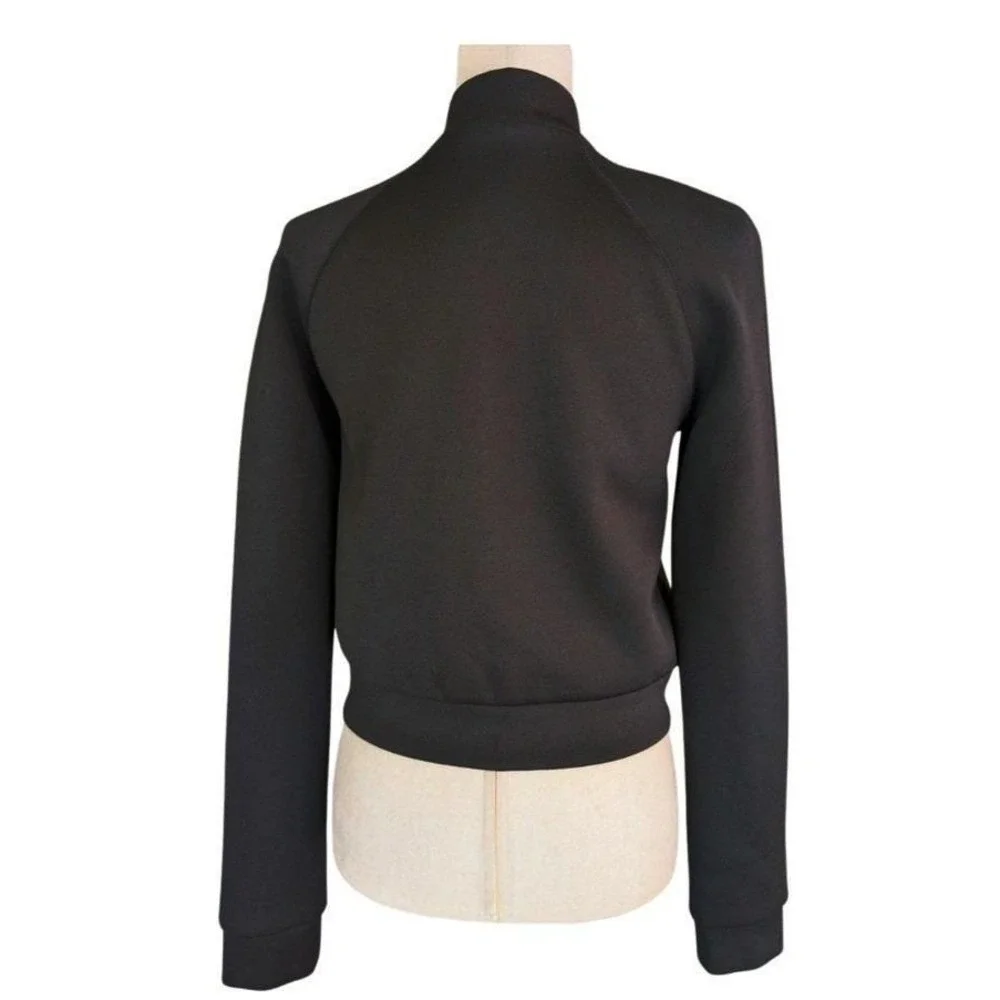 T by Alexander Wang Black Neoprene Scuba‎ Bomber Jacket Size Small